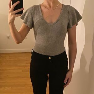 Ruffle sleeve detailed bodysuit